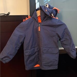 Carter's Navy and Orange Dinosaur Raincoat